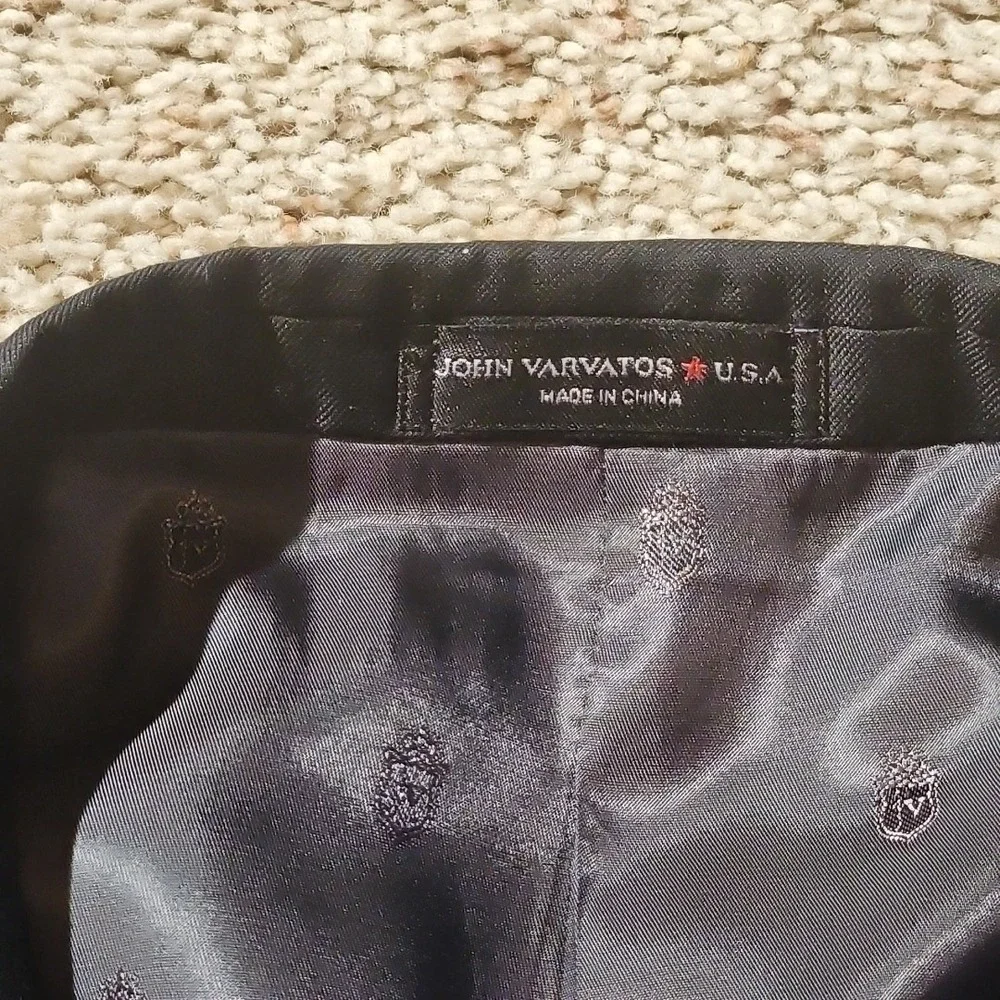 John Varvatos Blazer 46R Mens Bedford Suit Jacket Black Wool‎